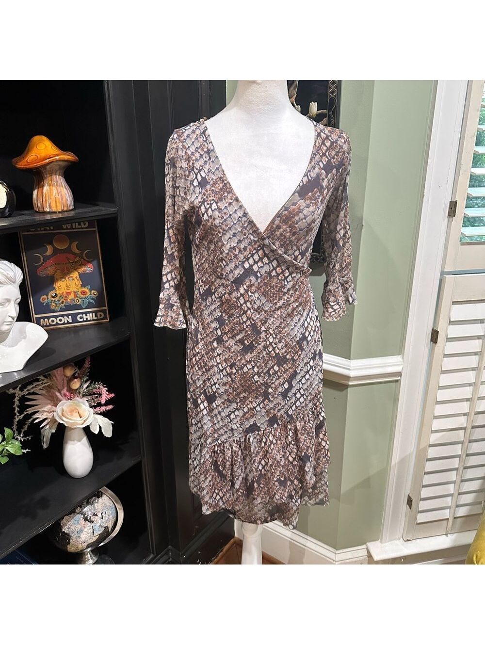 Anthropologies Weston Wear Snakeskin Print Wrap Dress – Size M